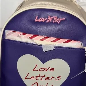 Betsey Johnson love letters backpack & zipper pouch NWT Betsey Johnson Backpack Purple Bags & Handbags for Women for  main image 2